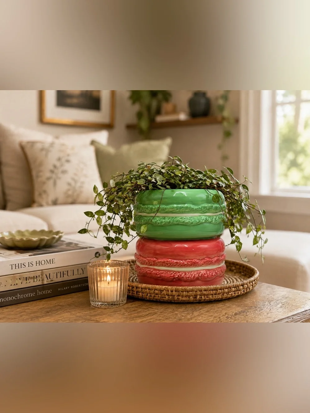 Macaron Planter Ceramic Flower Pot Decorative Succulent Pot